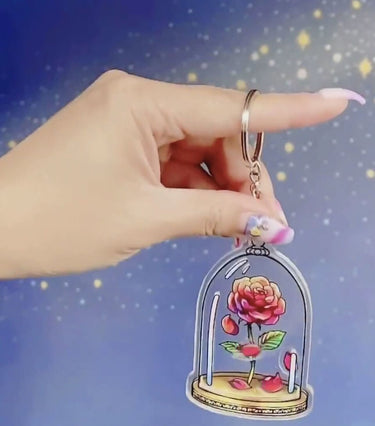 Shakeable Enchanted Rose Keychain (Pre-Order)